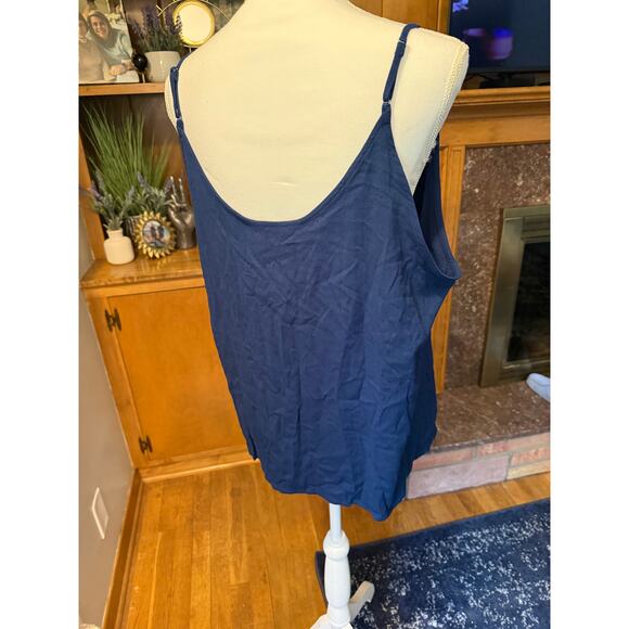 NWT Market & Spruce Button Down Navy Blouse with Double Pockets Sz. XL - Picture 5 of 9